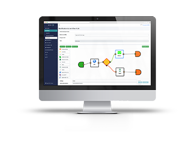 Connected button workflow for business